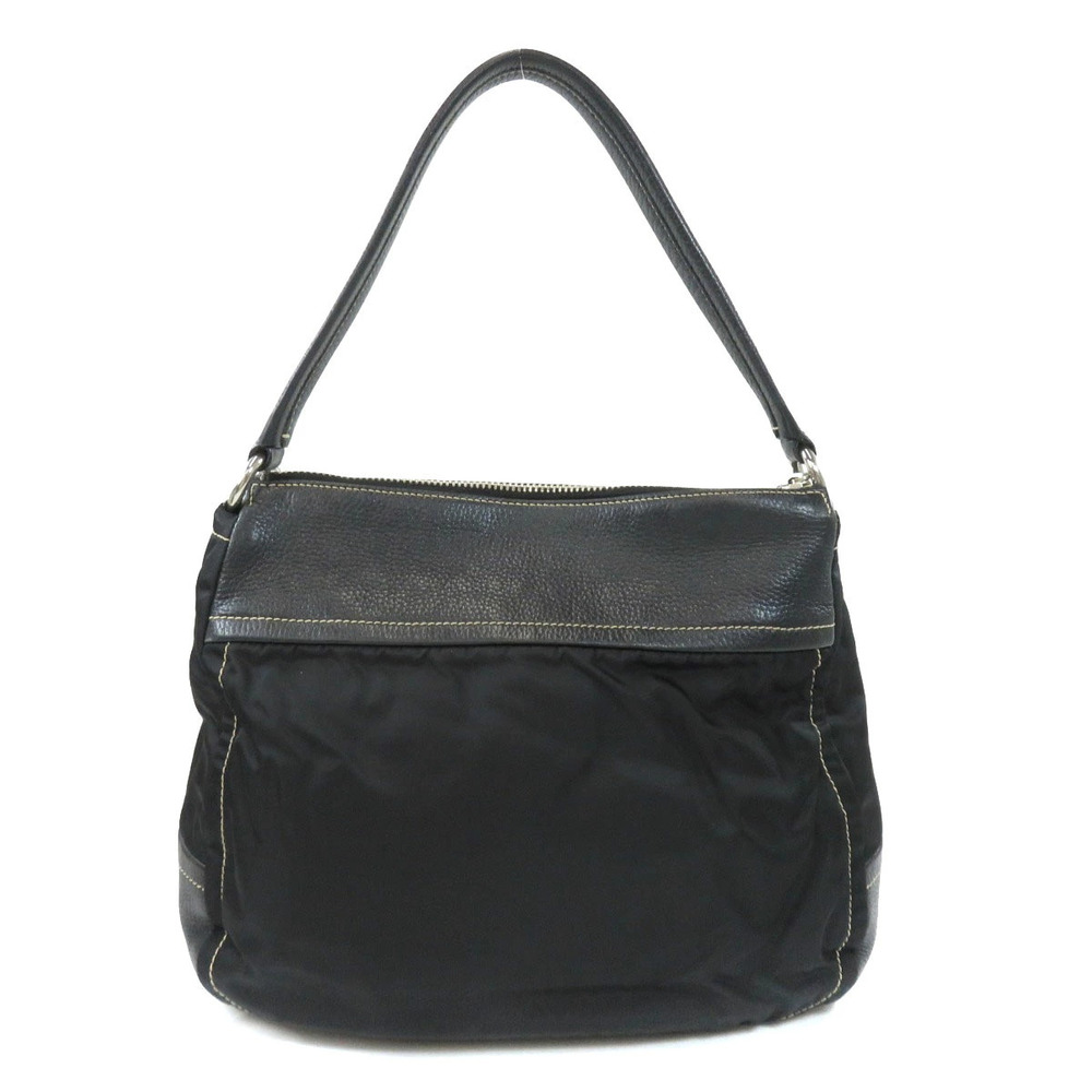 Prada hobo black bag leather Tessuto